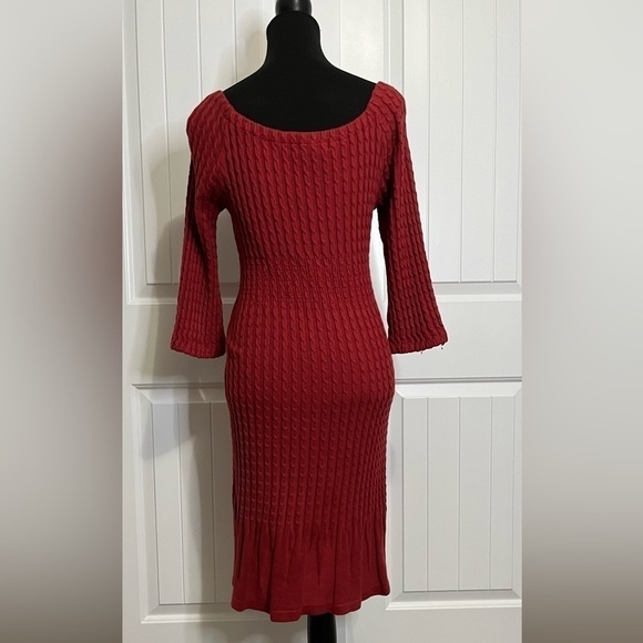 Anthropologie Maple Ribbed Sweater Dress Size Small Cableknit Cotton Angora - Picture 2 of 5